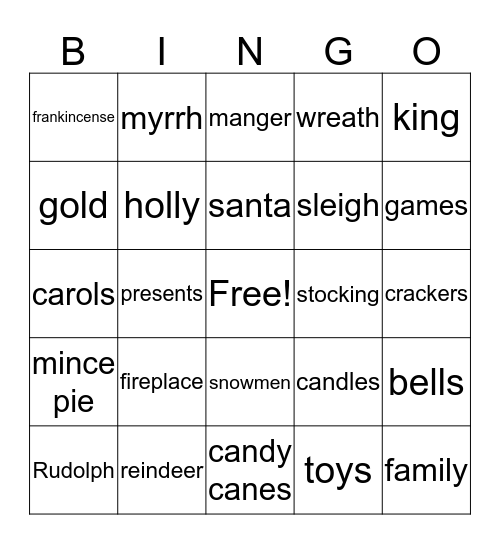 Christmas Bingo Card