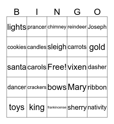 Christmas Bingo Card