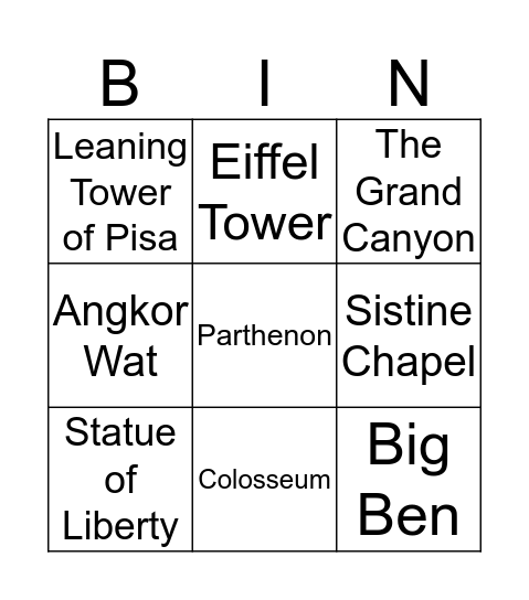 Bingo !!!! Bingo Card