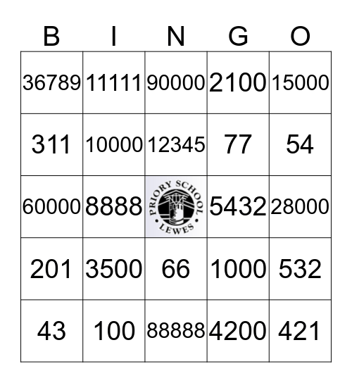 Hundred, thousand, tenthousand 百，千，万 Bingo Card