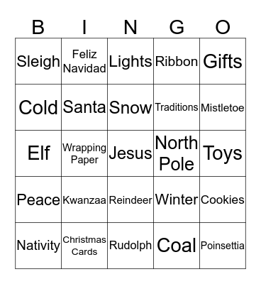 HOLIDAY BINGO Card