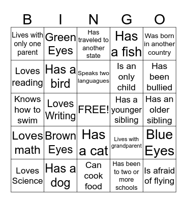 Getting To Know You Bingo! Bingo Card