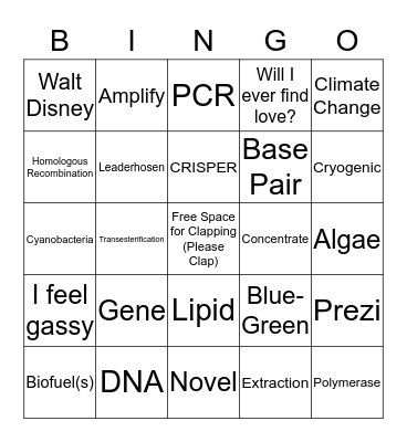 Siam's Langer Talk Bingo Card