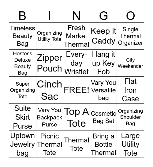 Thirty-one Bingo Card