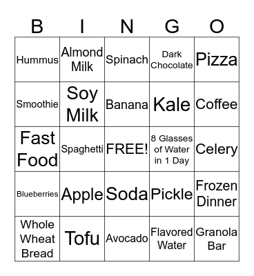 YOU ARE WHAT YOU EAT Bingo Card