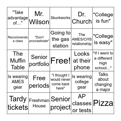 AMES Alumni BINGO! Bingo Card
