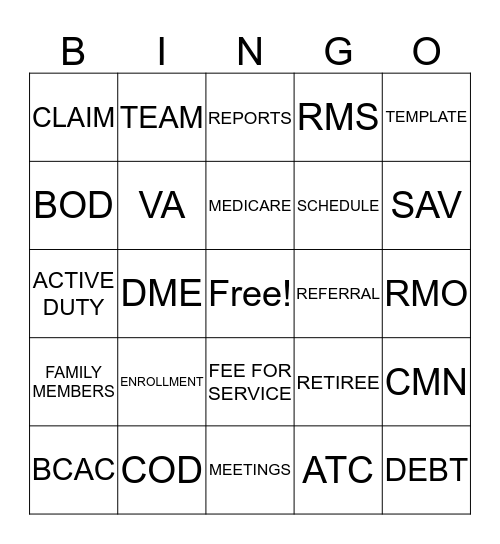 MARRY CHRISTMAS MANAGED CARE Bingo Card