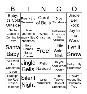 Holiday Bingo Card