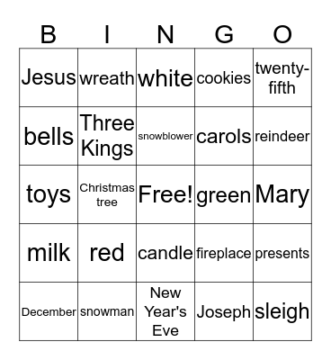 Feliz Navidad Bingo Card