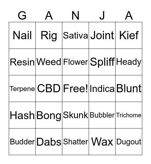 Canna-BINGO Card