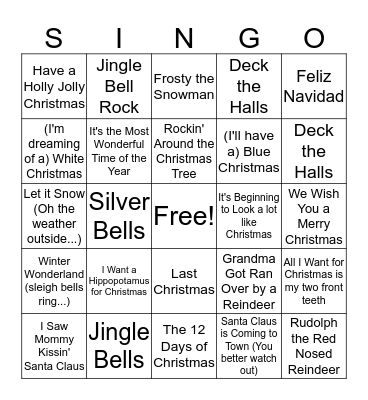 Christmas Bingo Card