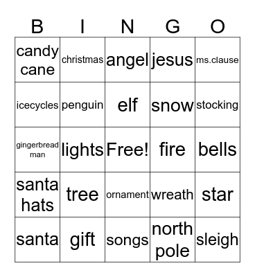 christmas bingo Card