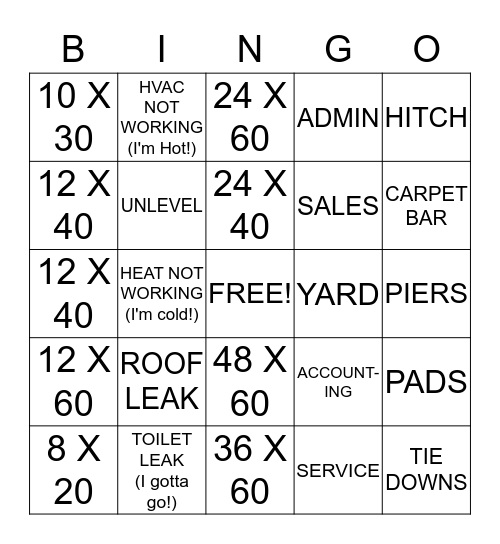 Modular Building Bingo! Bingo Card