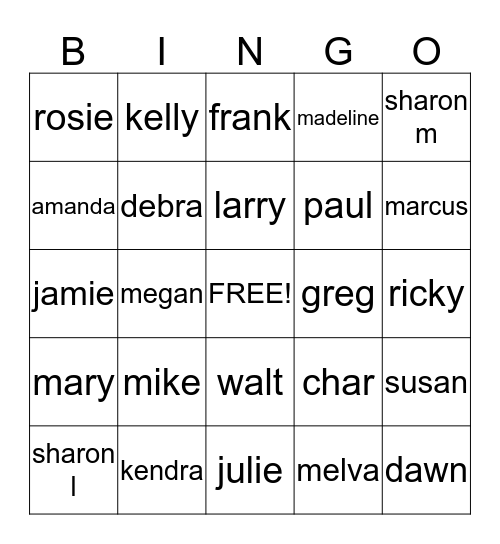 mike's card Bingo Card