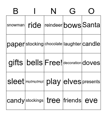 Christmas Bingo Card