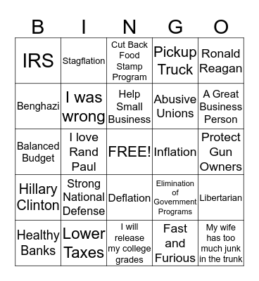 Obama Bingo - Long Version Bingo Card