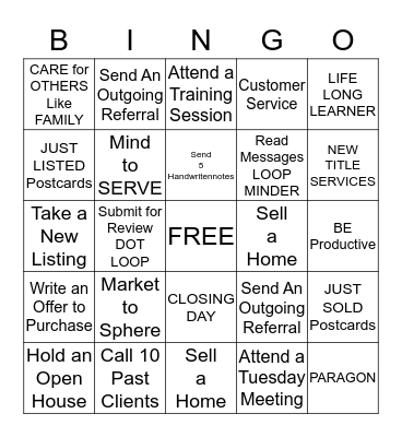 REAL ESTATE Bingo Card