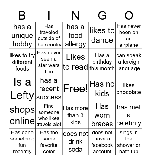 Handle With Care Icebreaker Bingo Card