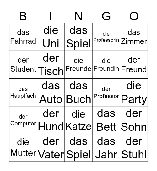 1001/1002 Bingo Card