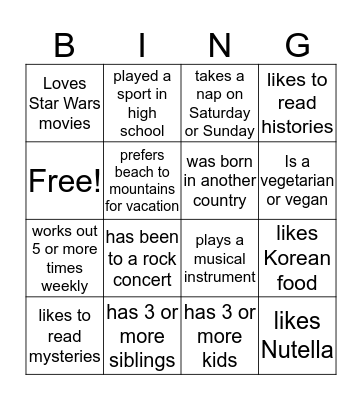 Body Pump Holiday Bingo  Bingo Card