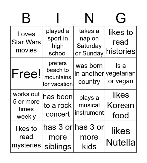 Body Pump Holiday Bingo  Bingo Card