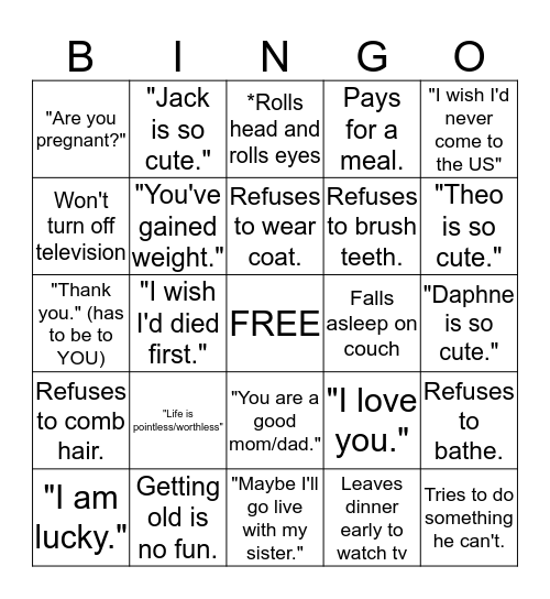 Merry Christmas, C.M.! Bingo Card