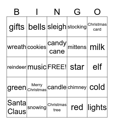 ASL Christmas Bingo Card