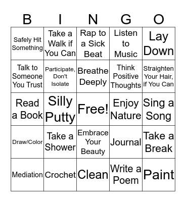 Coping Bingo! Bingo Card