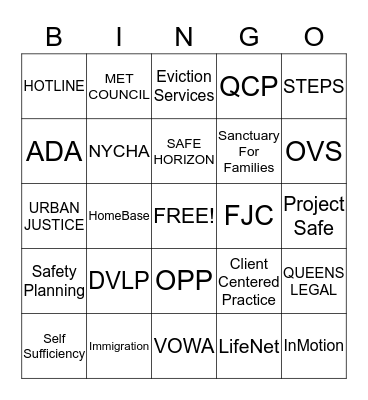 BIM BINGO Card