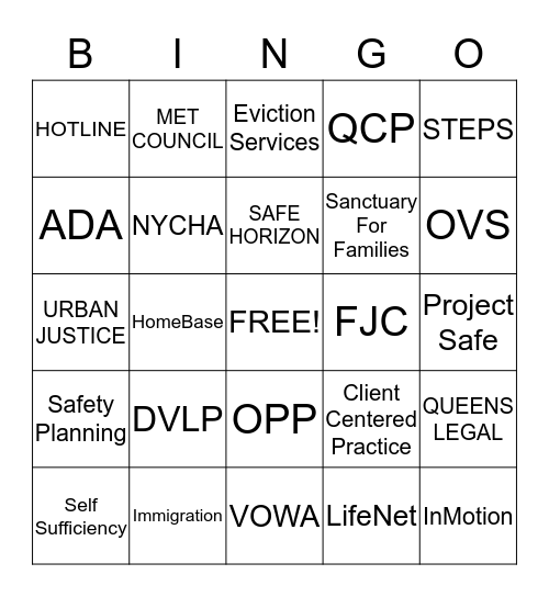 BIM BINGO Card