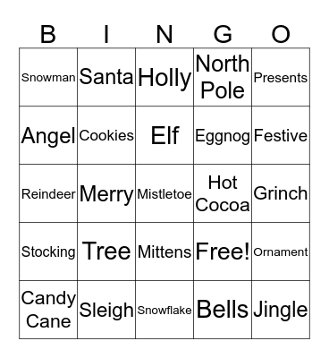 Christmas Bingo Card