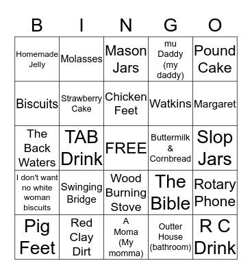 Lovette Bingo Card