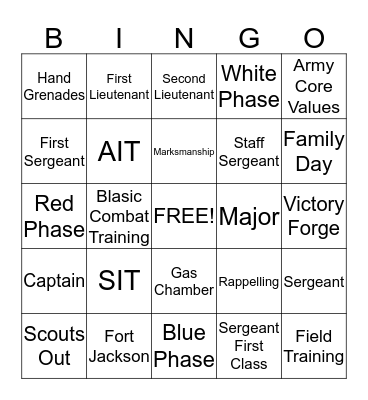 Scouts Out Bingo Card