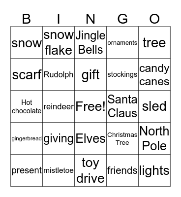 Holiday Bingo Card