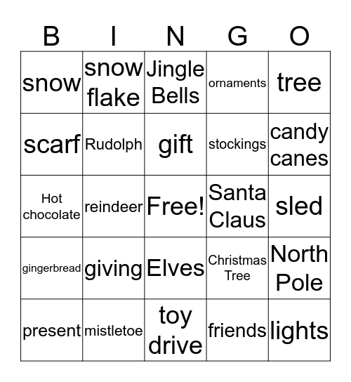 Holiday Bingo Card