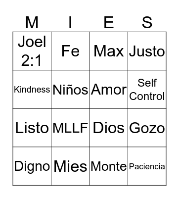 OBREROS DE LA MIES Bingo Card