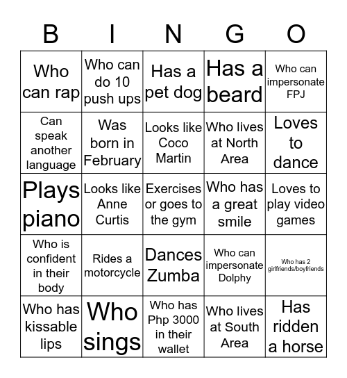 Y2K 2017 CHRISTMAS PARTY Bingo Card