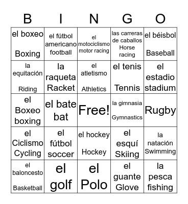 LOS DEPORTES Bingo Card