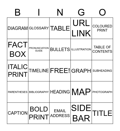 LIBRARY BINGO Card