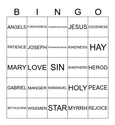 CHRISTMAS BINGO Card