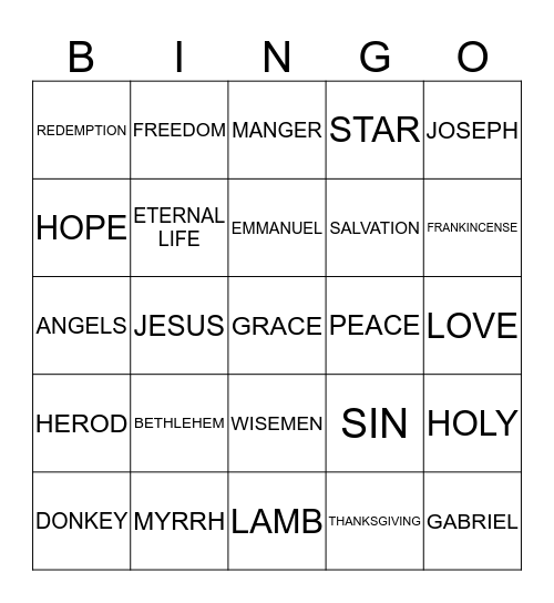 CHRISTMAS BINGO Card