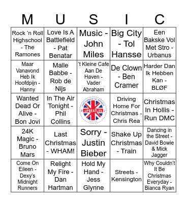 102 Bingo Card