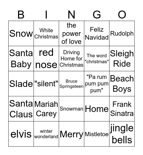 Roamers - Christmas Bingo Card