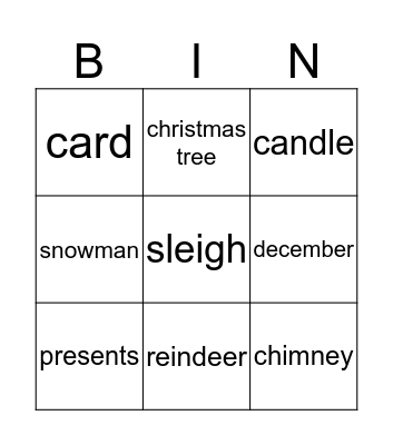 Christmas Bingo Card