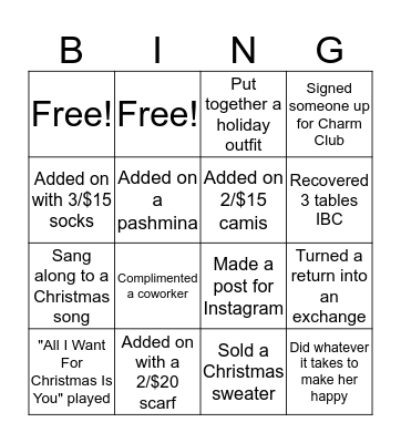 Charming Charlie Christmas Bingo! Bingo Card