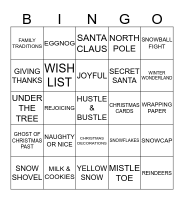 Christmas Bingo Card