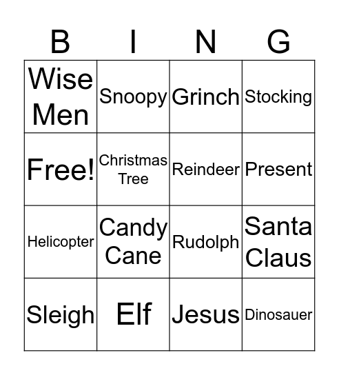 Christmas Bingo Card