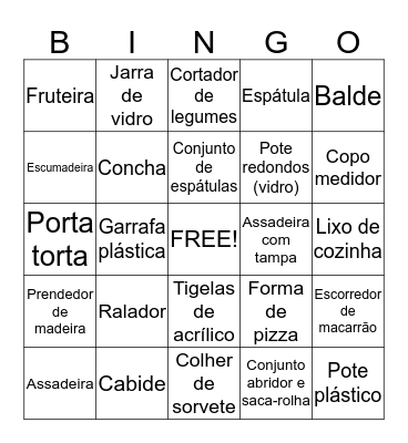 Chá de cozinha da Thaís Bingo Card