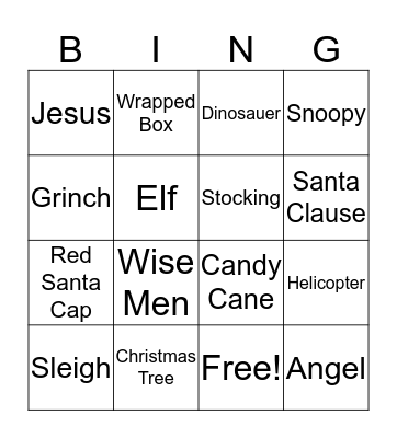 Christmas Bingo Card