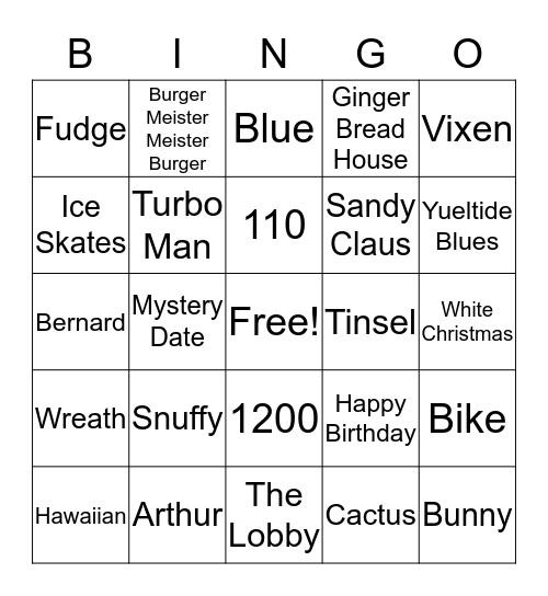 Christmas Bingo 2017 Bingo Card